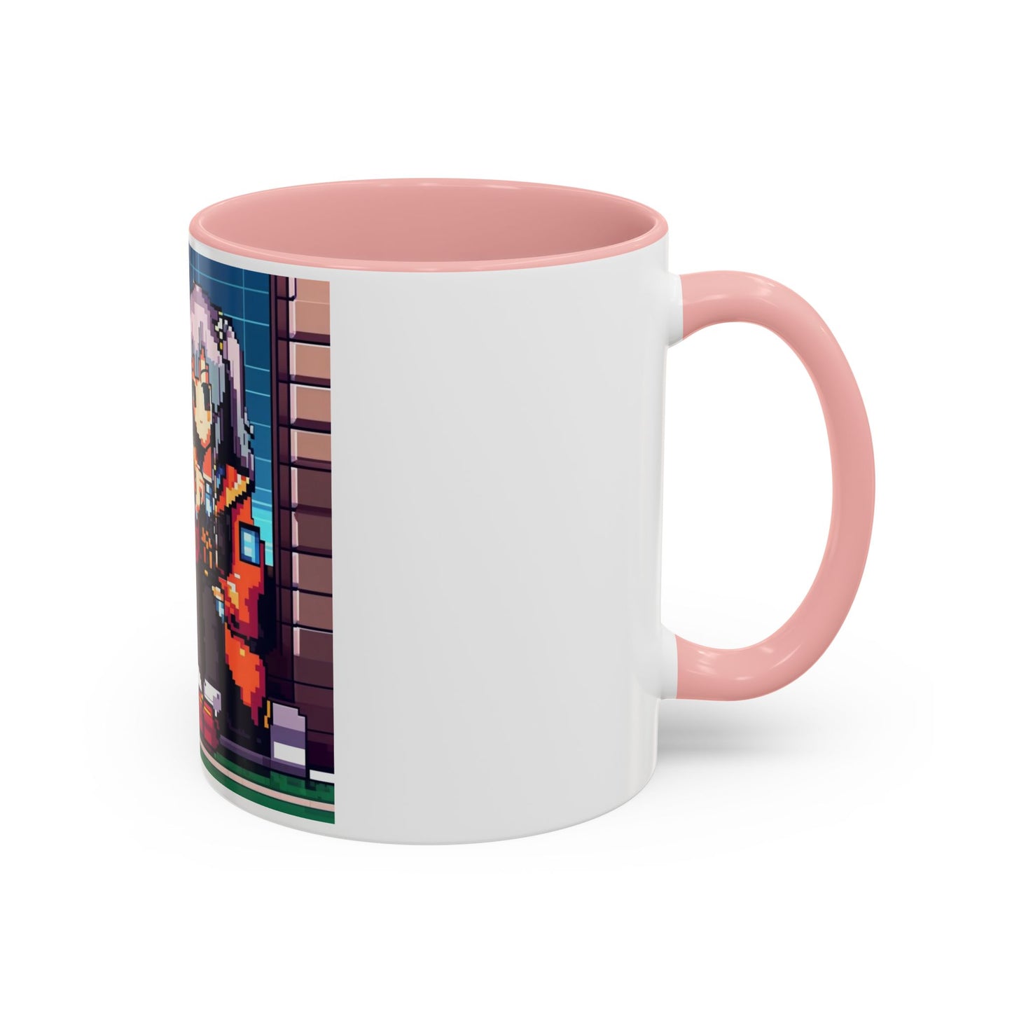 Pixel Anime girl and dog4 Accent Coffee Mug (11, 15oz)