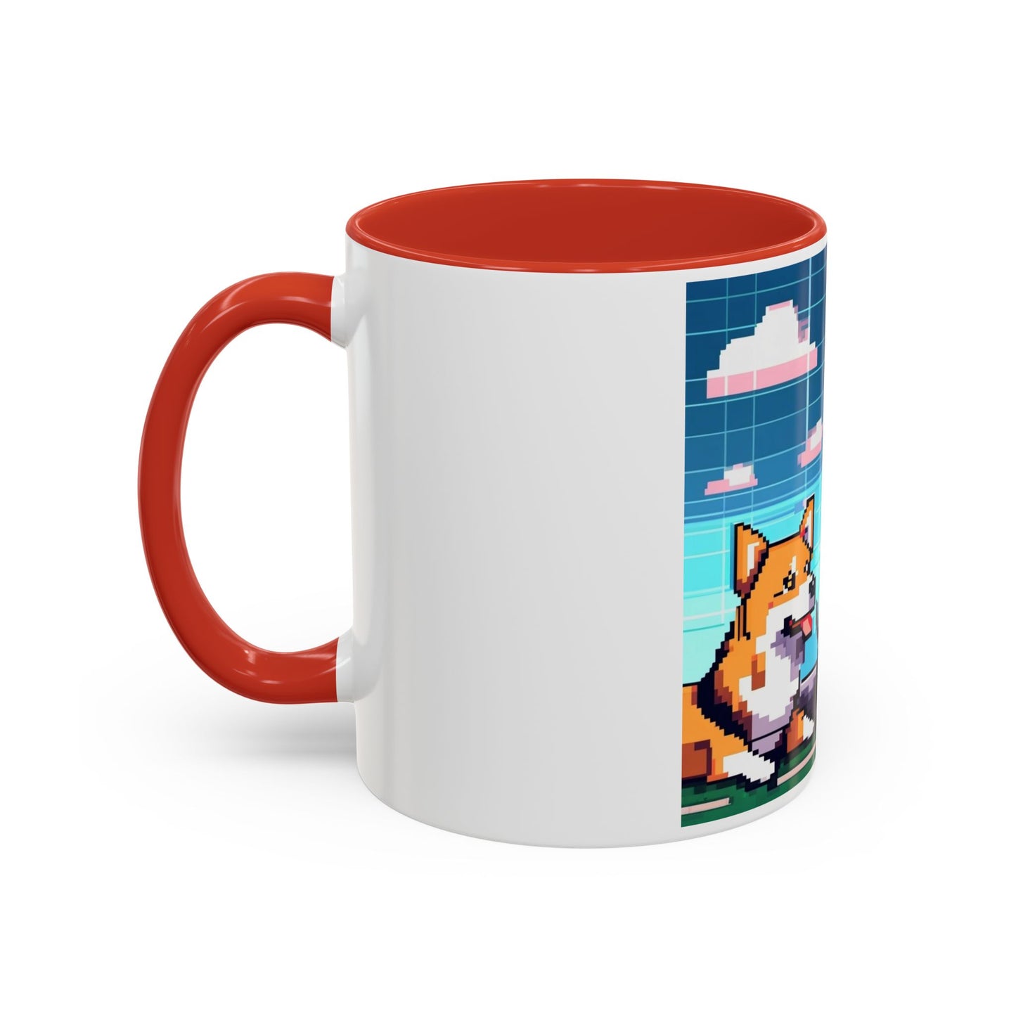 Pixel Anime girl and dog4 Accent Coffee Mug (11, 15oz)