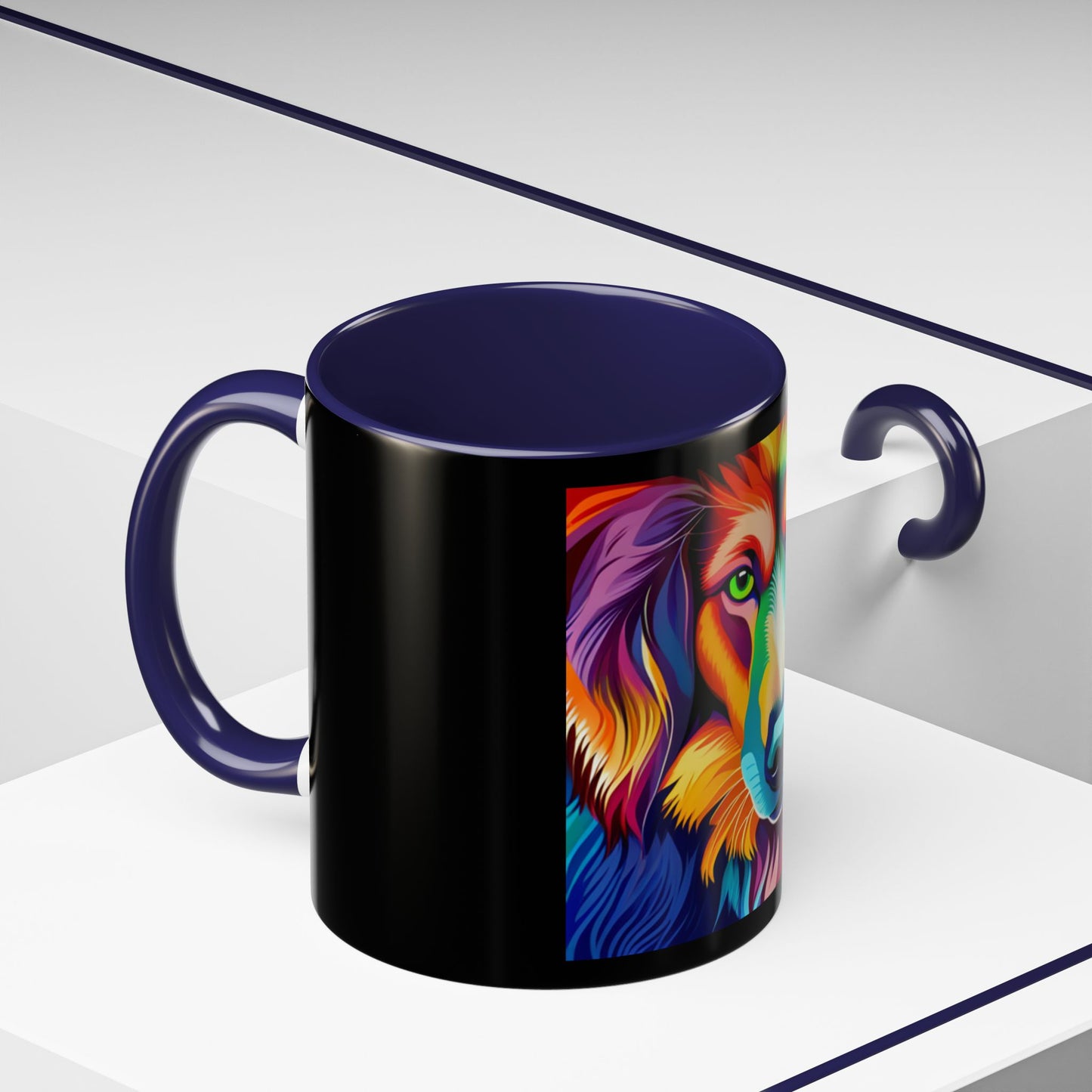 Dog in Color Accent Coffee Mug (11, 15oz)