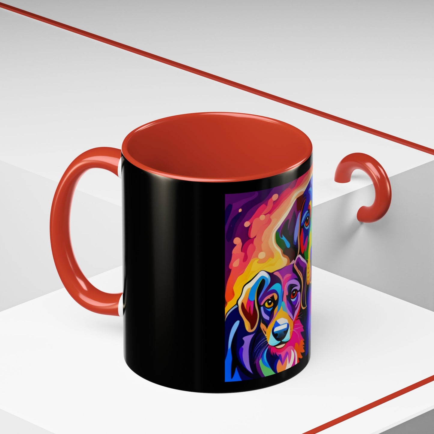 Colorful Dogs Accent Coffee Mug (11, 15oz)
