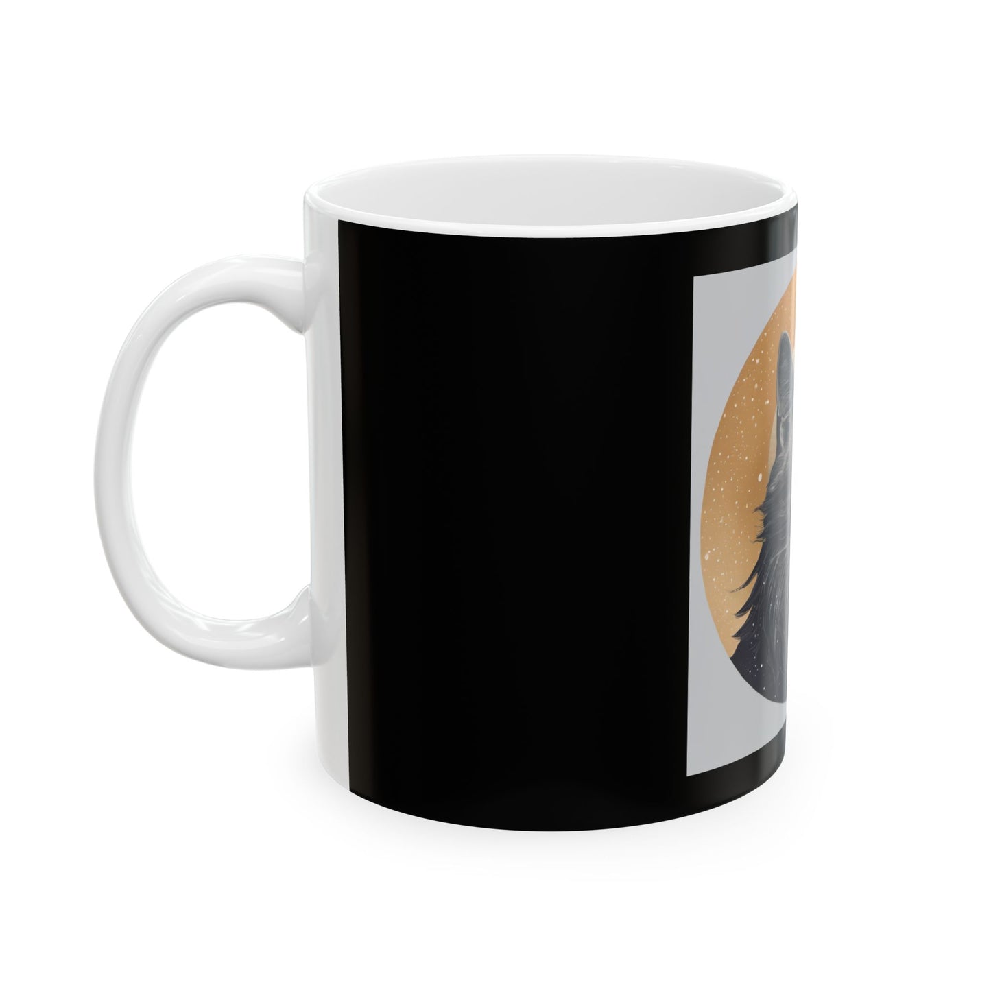 Cute Moon Cat Ceramic Mug, (11oz, 15oz)