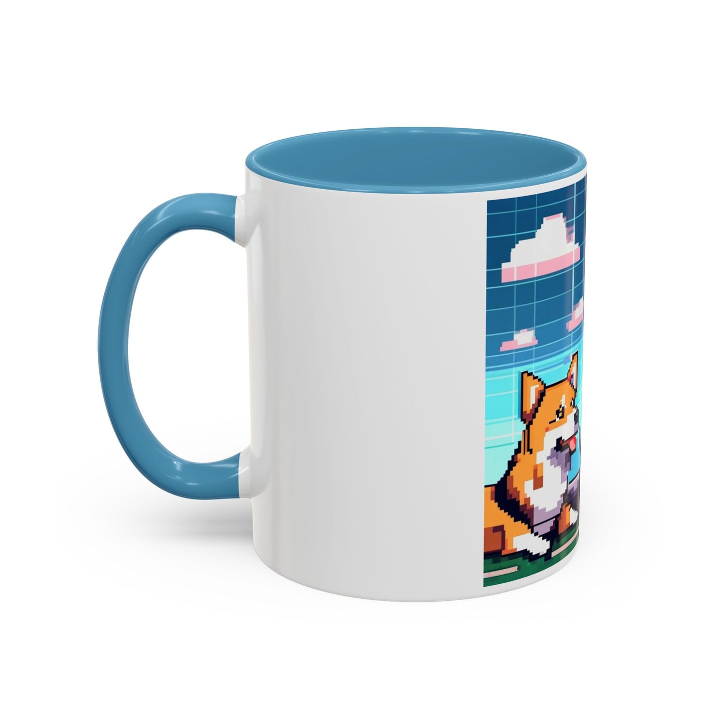 Pixel Anime girl and dog4 Accent Coffee Mug (11, 15oz)
