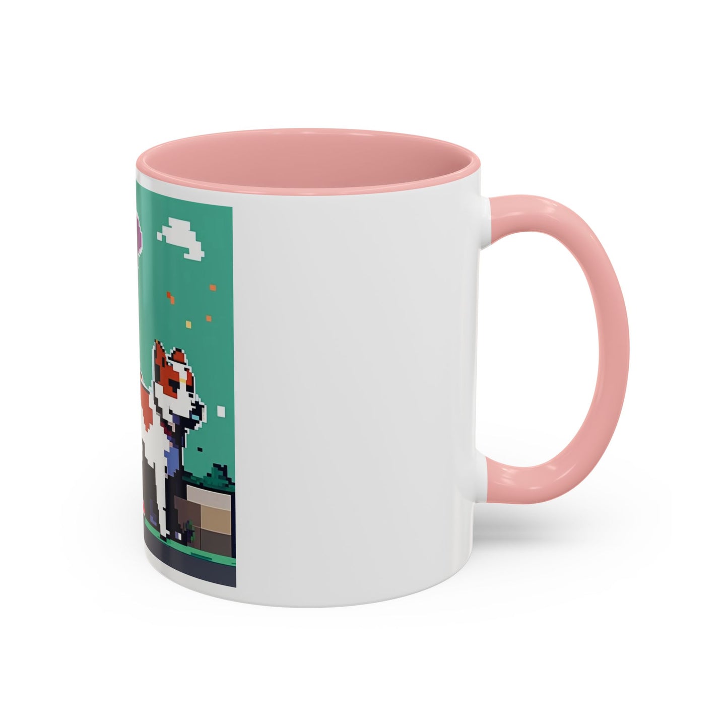 Pixel Anime girl and dog 2 Accent Coffee Mug (11, 15oz)