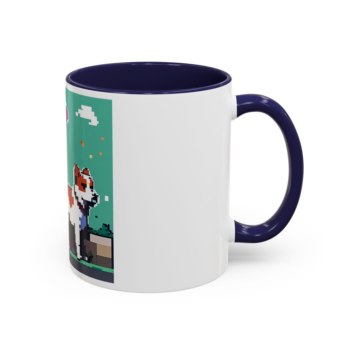 Pixel Anime girl and dog 2 Accent Coffee Mug (11, 15oz)