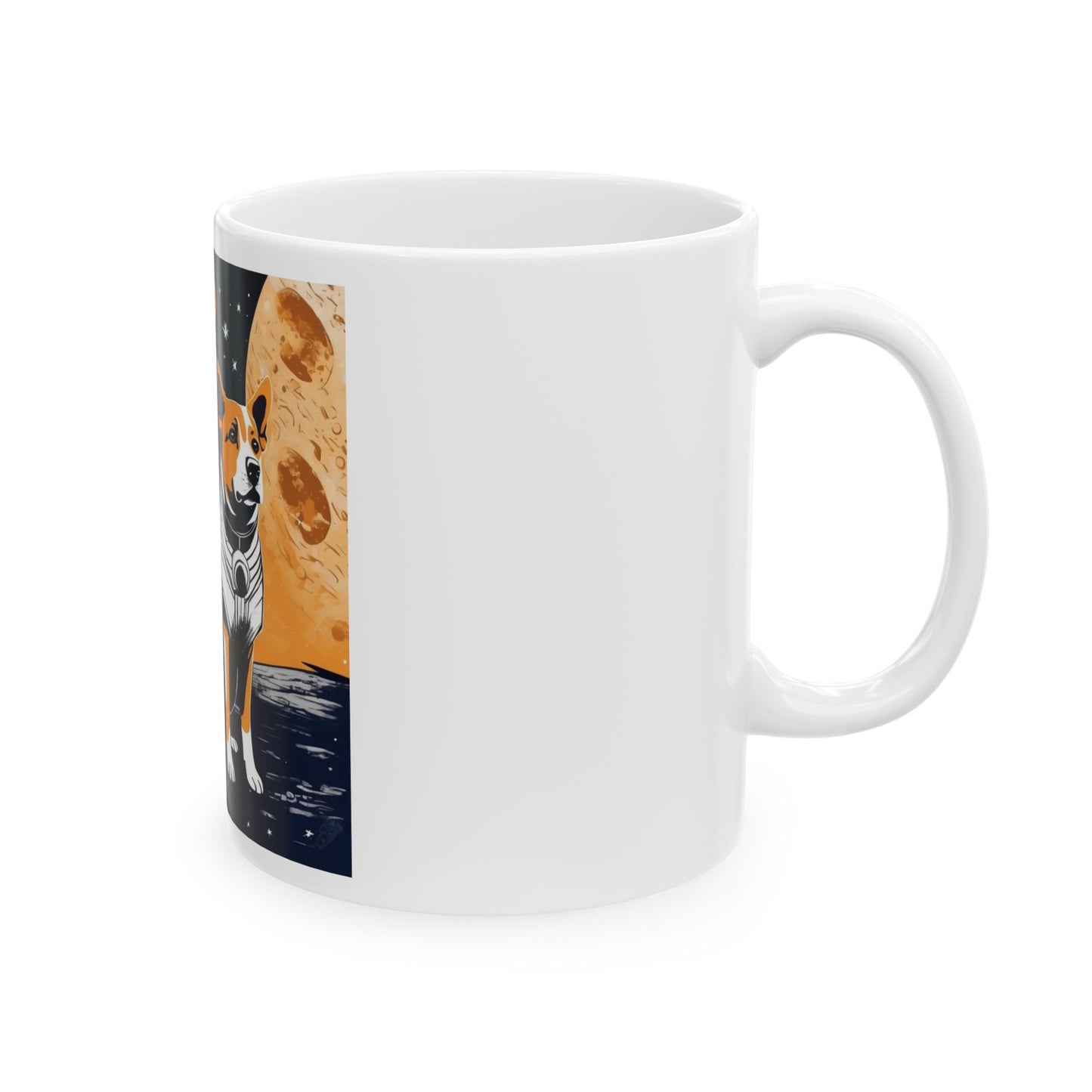 Space Dogs on the Moon Ceramic Mug, (11oz, 15oz)