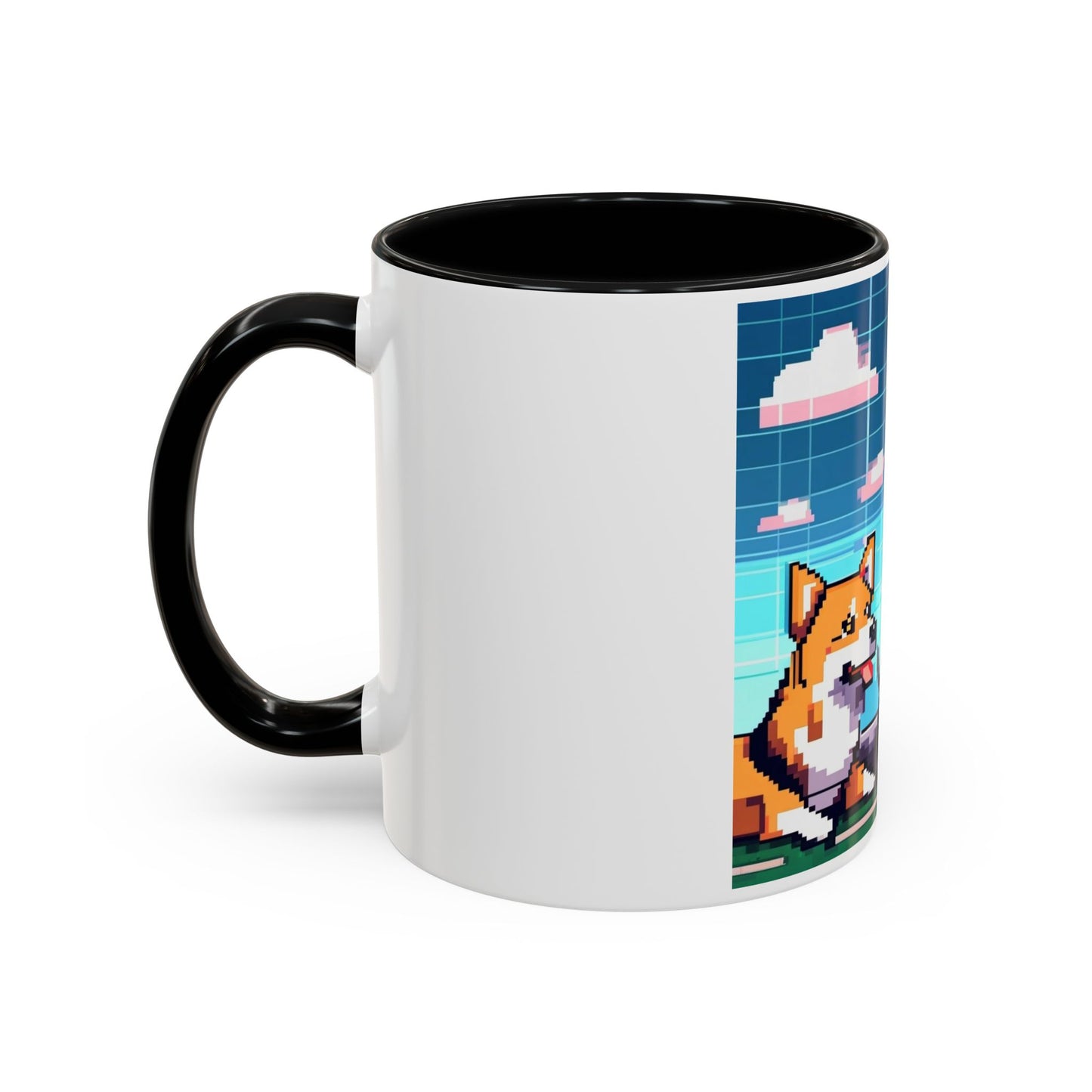 Pixel Anime girl and dog4 Accent Coffee Mug (11, 15oz)