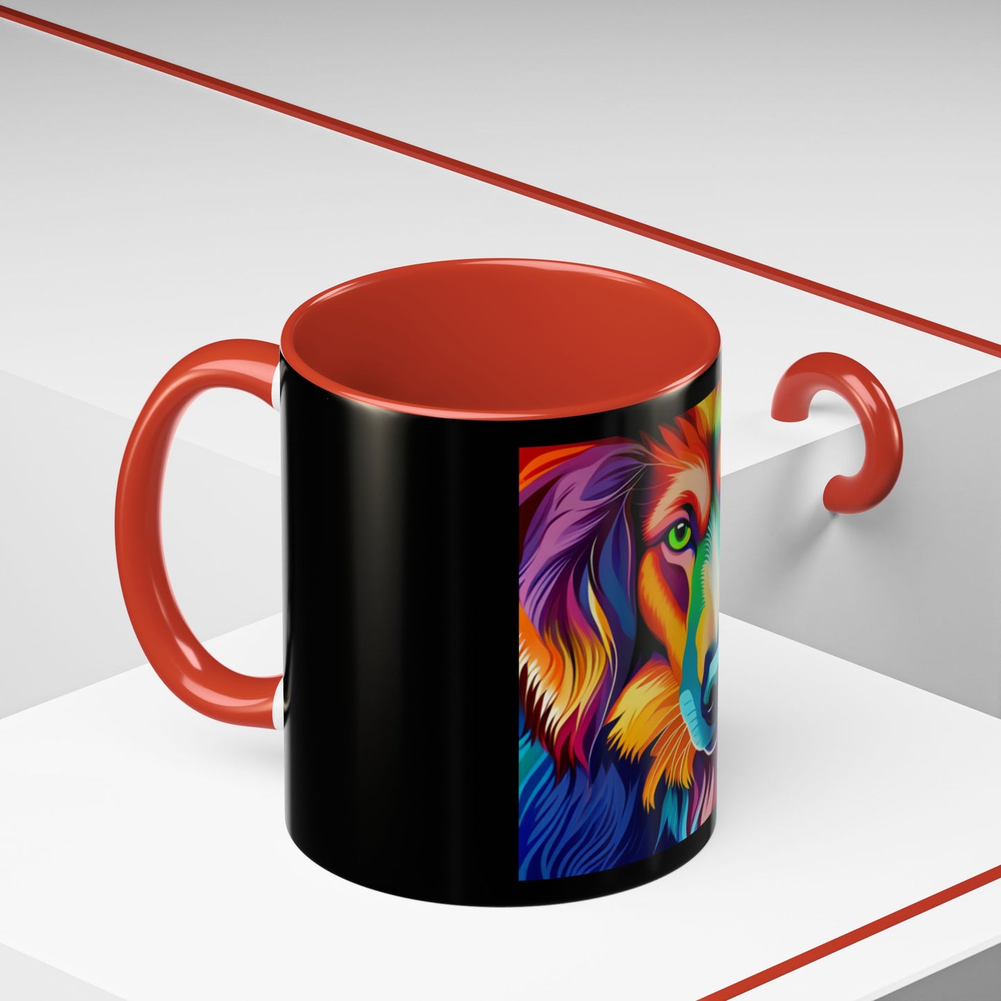 Dog in Color Accent Coffee Mug (11, 15oz)