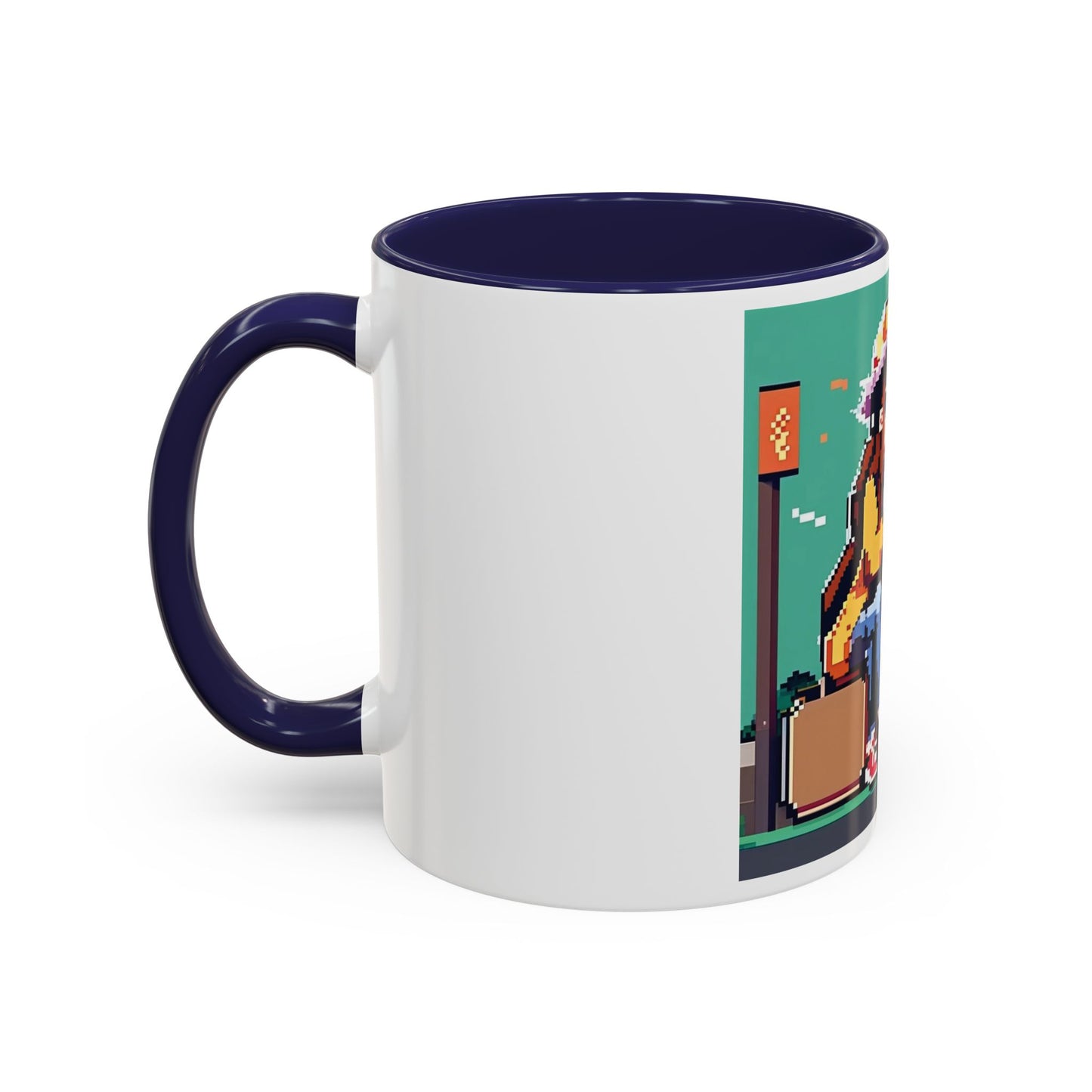 Pixel Anime girl and dog 2 Accent Coffee Mug (11, 15oz)