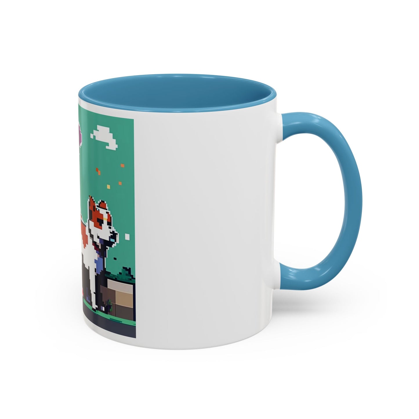 Pixel Anime girl and dog 2 Accent Coffee Mug (11, 15oz)