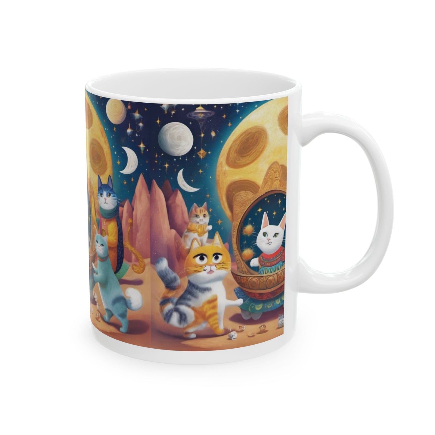 Cat Party Ceramic Mug, (11oz, 15oz)