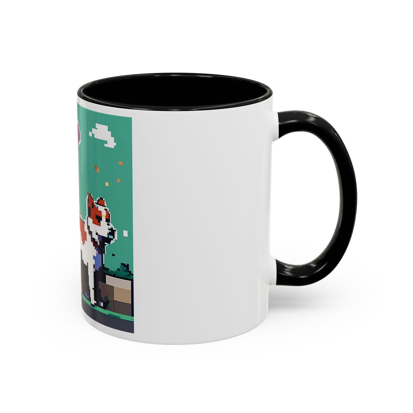 Pixel Anime girl and dog 2 Accent Coffee Mug (11, 15oz)