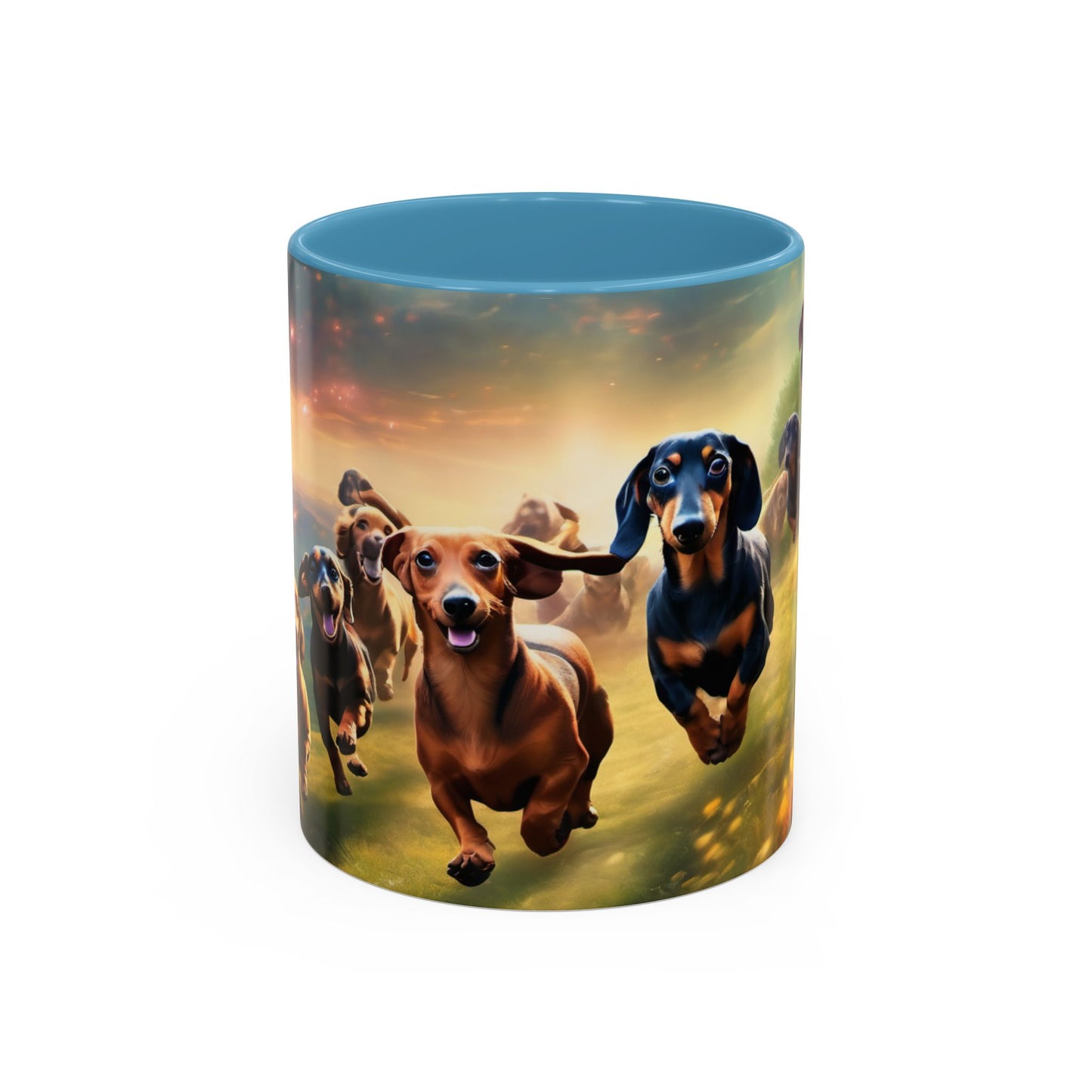 Dachshund dogs running Accent Coffee Mug (11, 15oz)