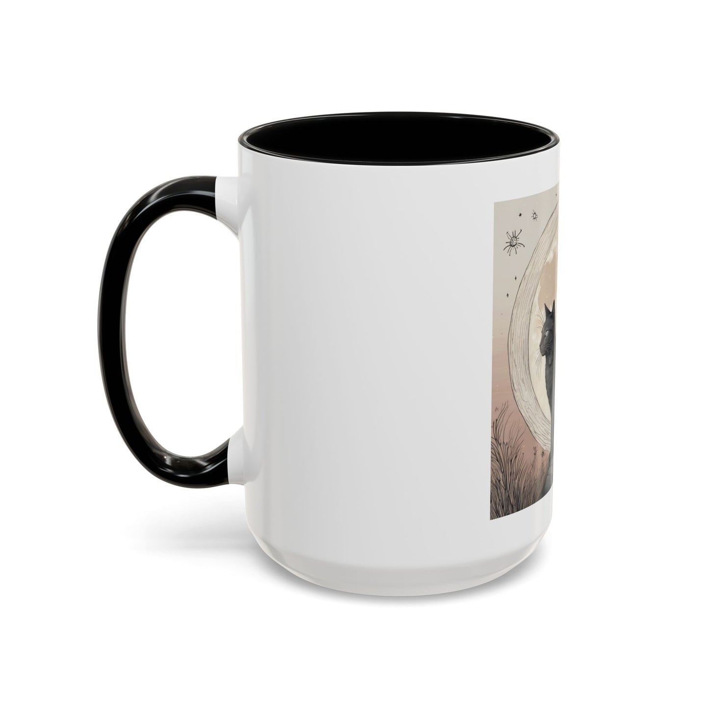 Cute Moon Cat Accent Coffee Mug (11, 15oz)