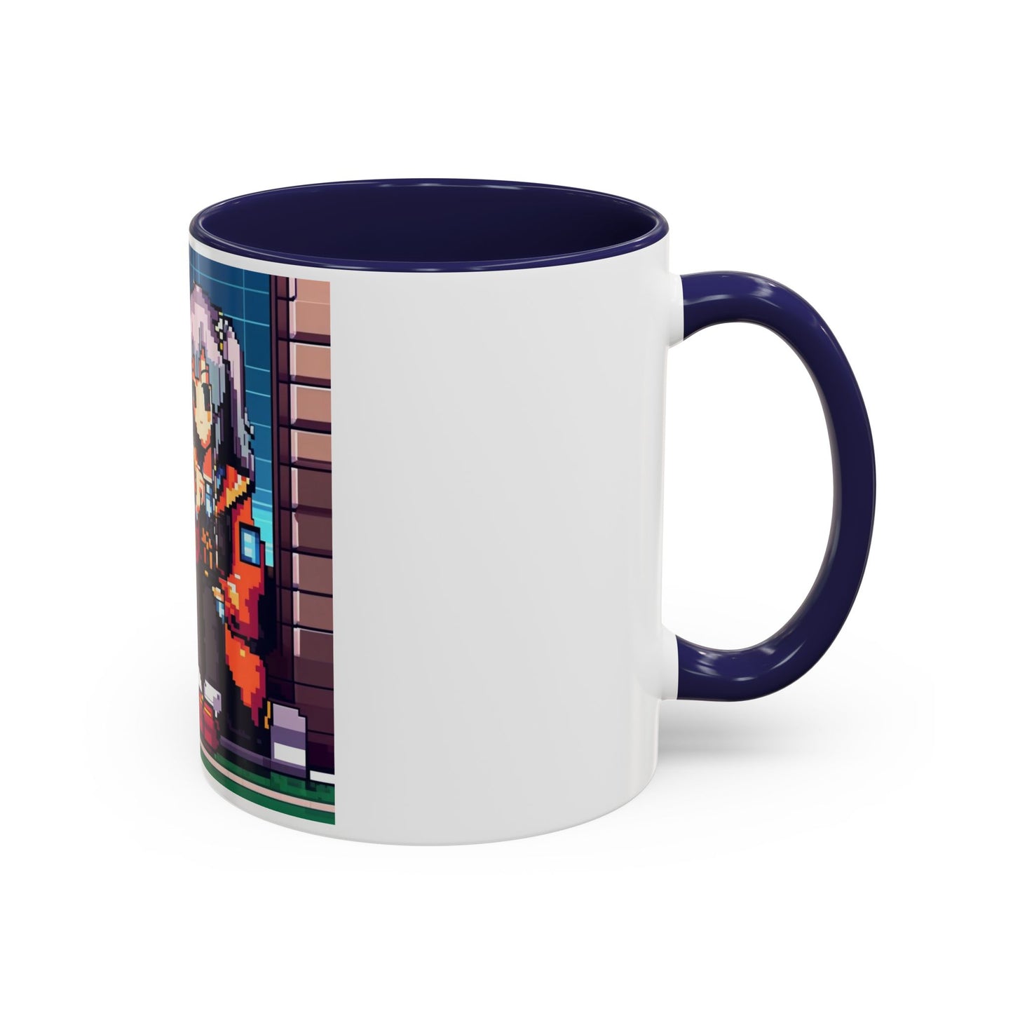 Pixel Anime girl and dog4 Accent Coffee Mug (11, 15oz)