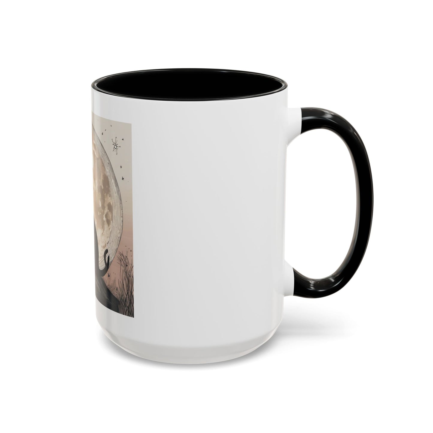 Cute Moon Cat Accent Coffee Mug (11, 15oz)