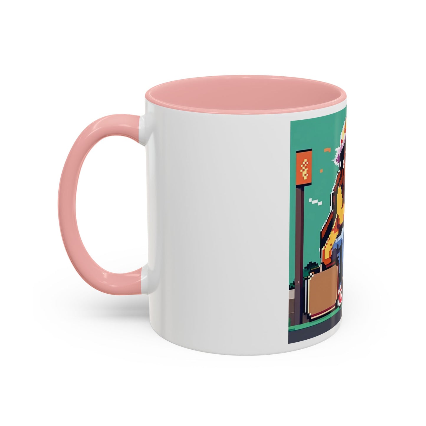 Pixel Anime girl and dog 2 Accent Coffee Mug (11, 15oz)