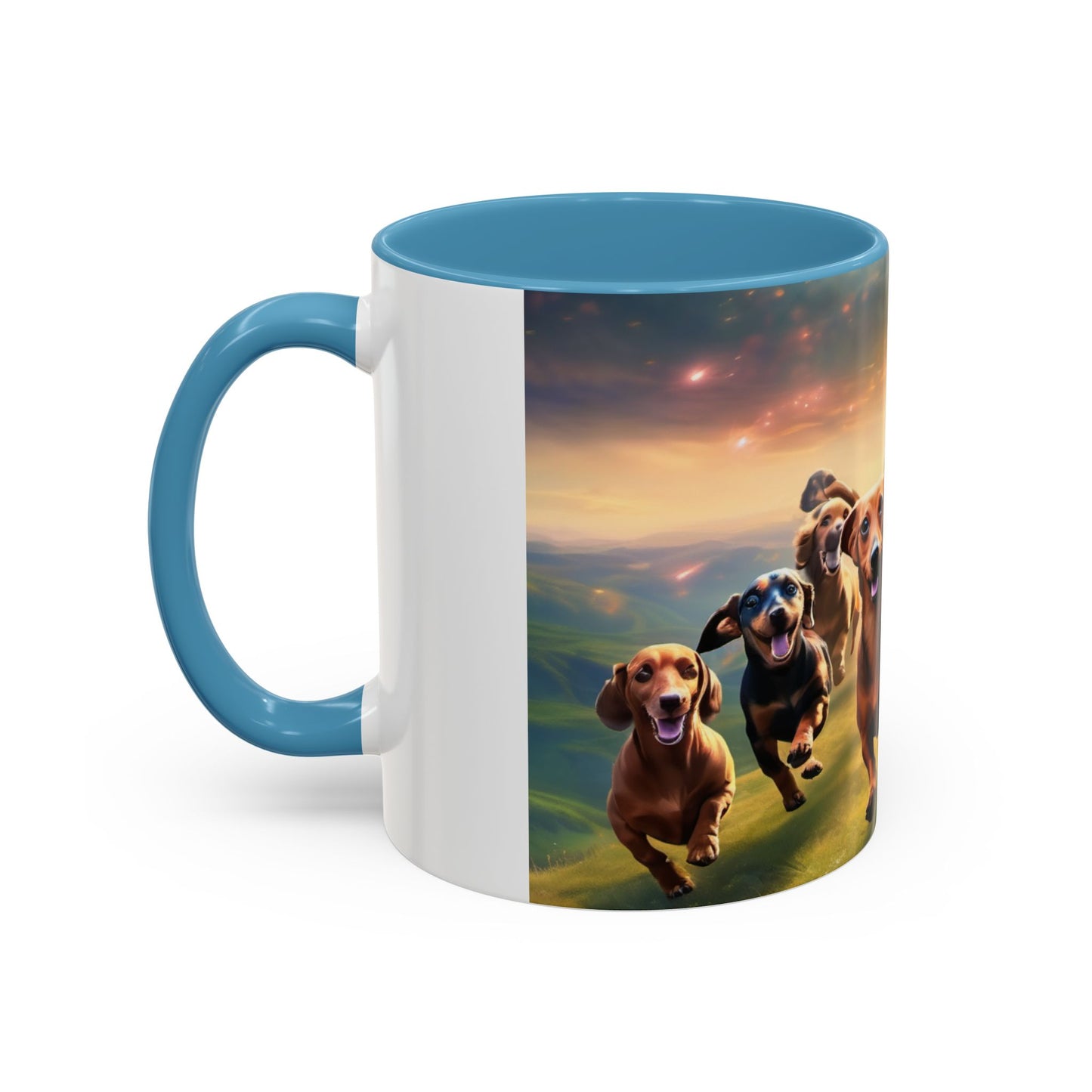 Dachshund dogs running Accent Coffee Mug (11, 15oz)