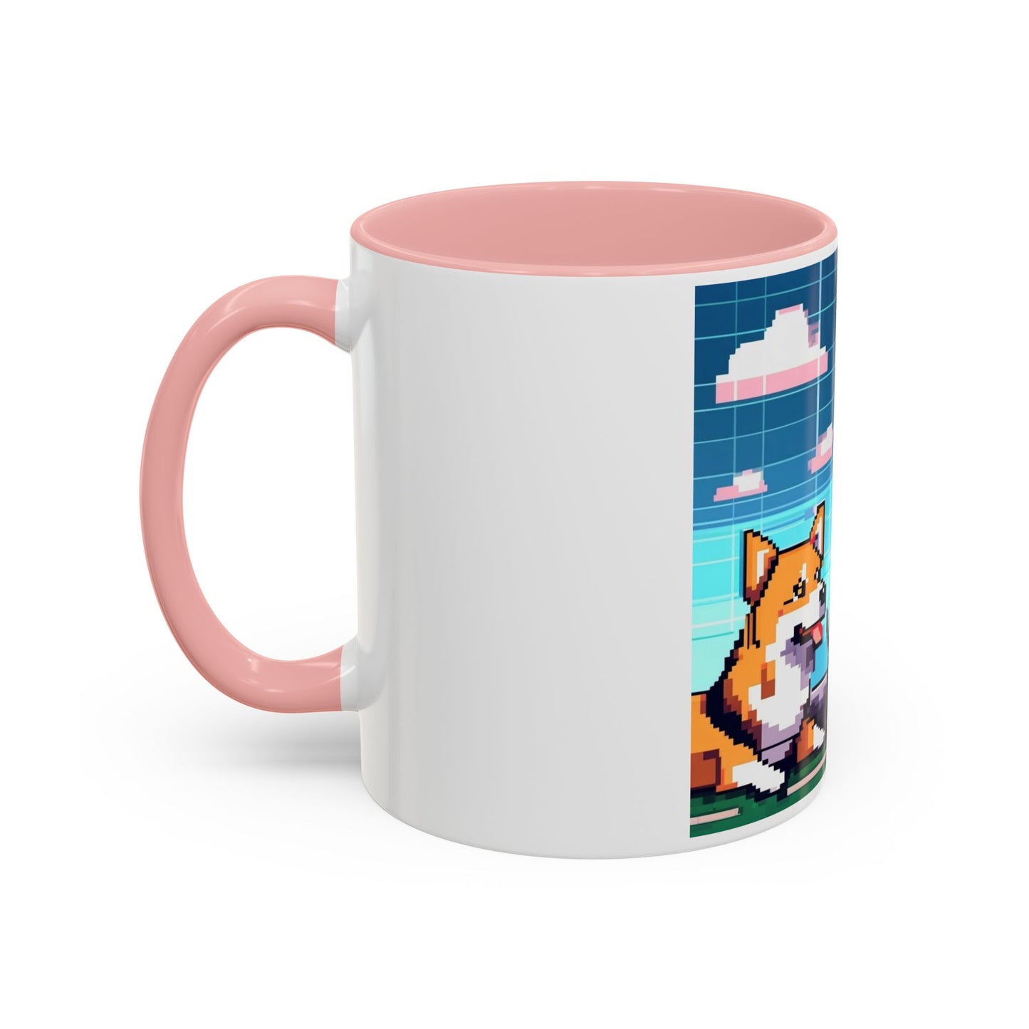 Pixel Anime girl and dog4 Accent Coffee Mug (11, 15oz)