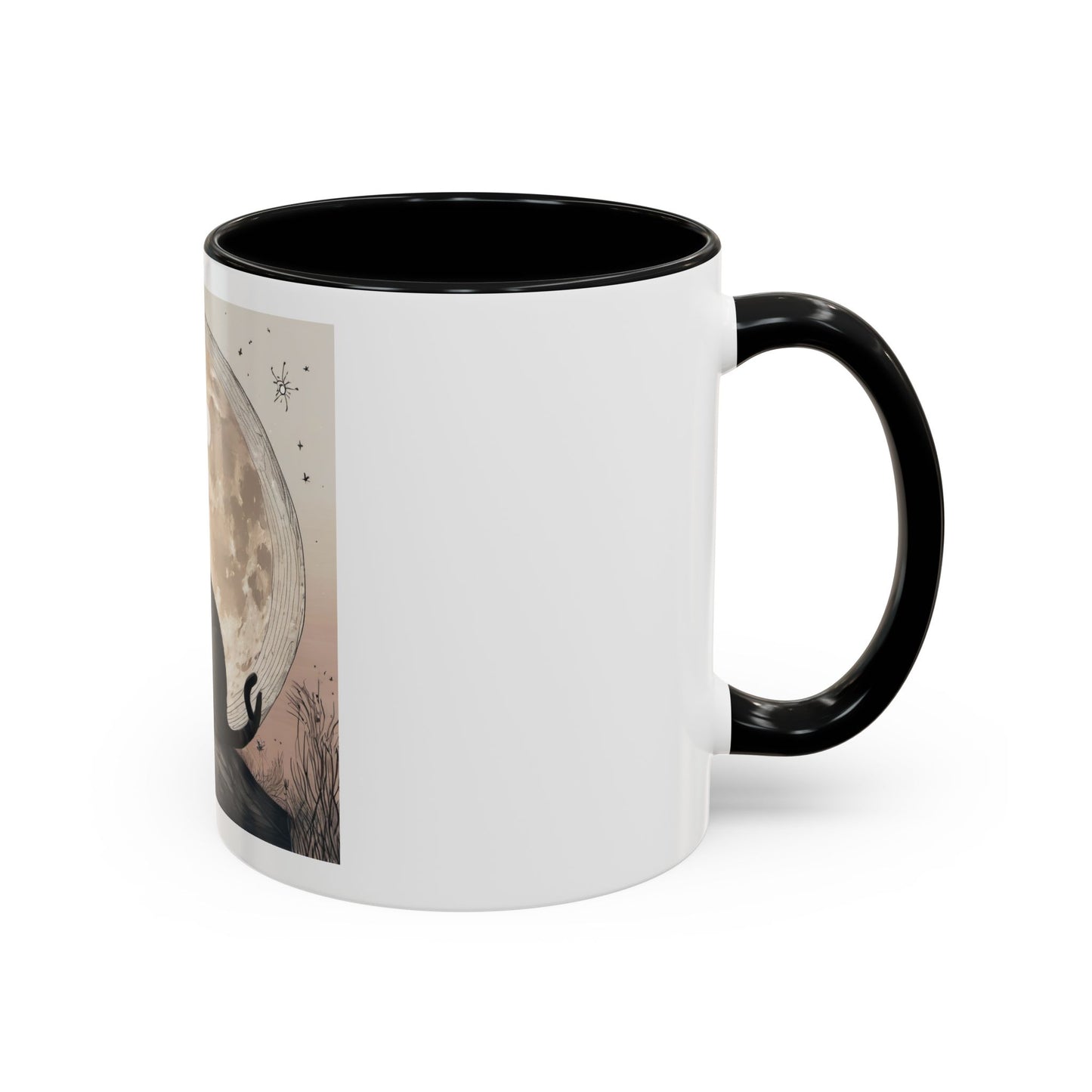 Cute Moon Cat Accent Coffee Mug (11, 15oz)