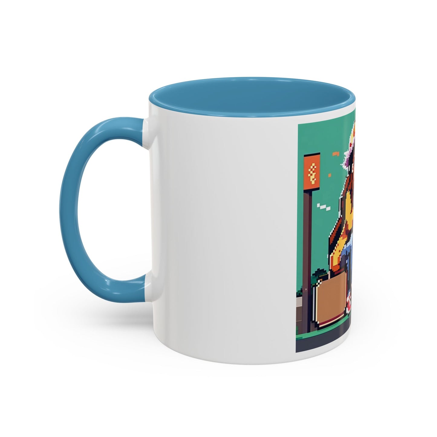 Pixel Anime girl and dog 2 Accent Coffee Mug (11, 15oz)