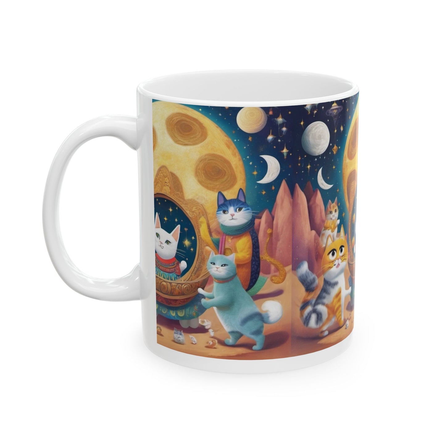 Cat Party Ceramic Mug, (11oz, 15oz)