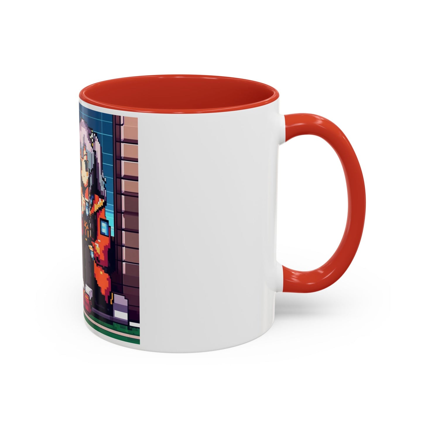Pixel Anime girl and dog4 Accent Coffee Mug (11, 15oz)