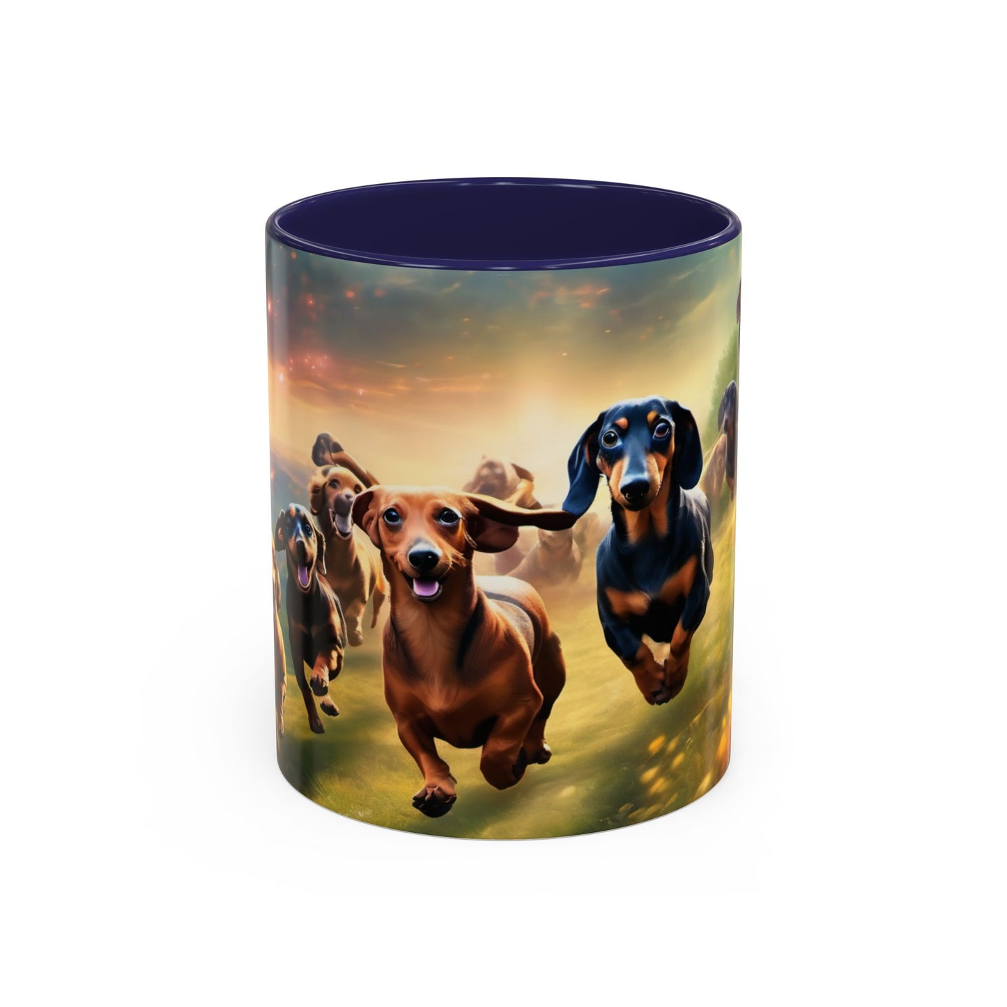Dachshund dogs running Accent Coffee Mug (11, 15oz)