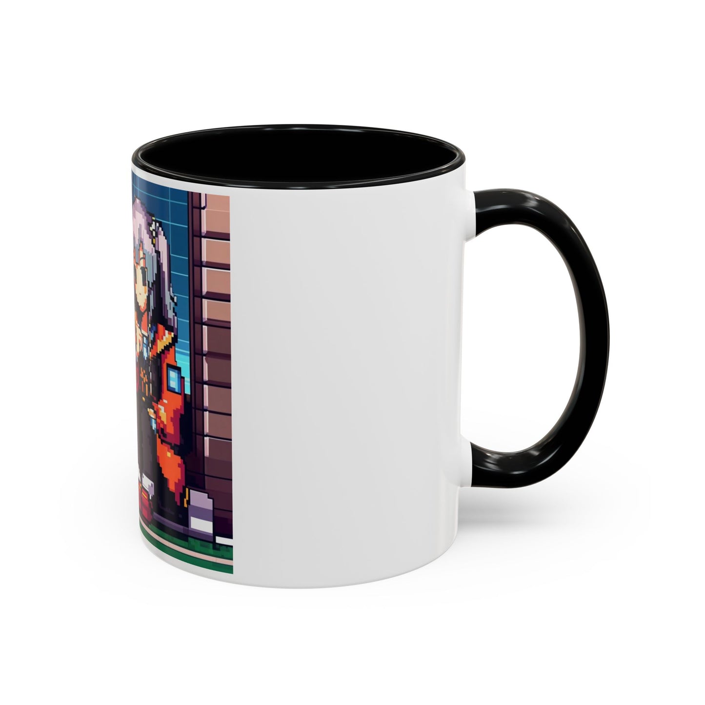 Pixel Anime girl and dog4 Accent Coffee Mug (11, 15oz)