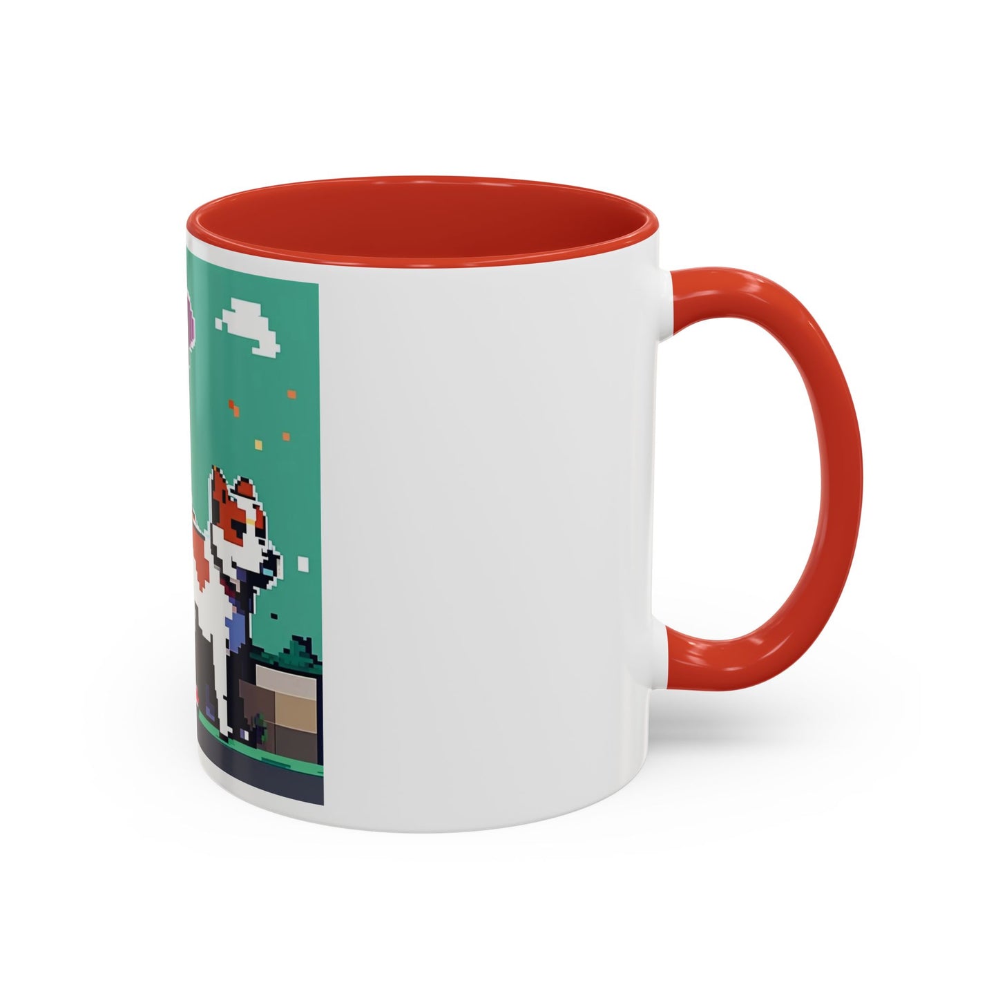 Pixel Anime girl and dog 2 Accent Coffee Mug (11, 15oz)