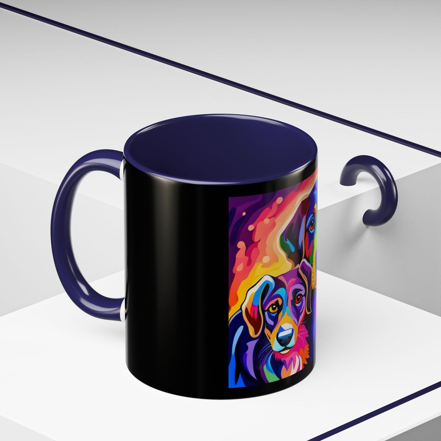 Colorful Dogs Accent Coffee Mug (11, 15oz)