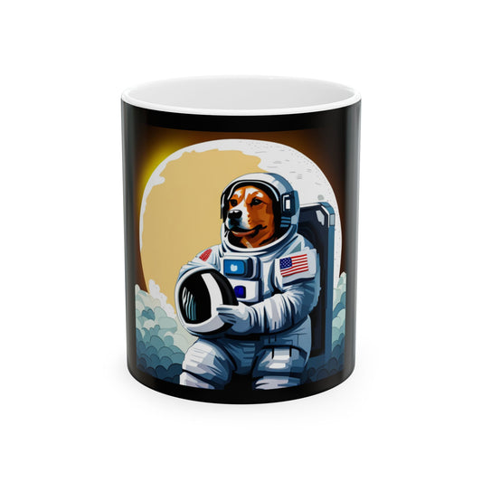 Astronaut Dog Ceramic Mug, (11oz, 15oz)